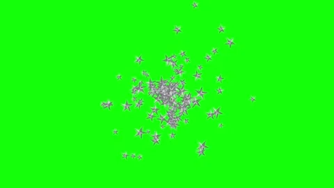 White and Black Star on Green Screen Background Horizontal 16:9 Stock Footage 339444071
