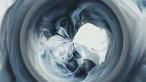 White and black swirl cloud paint ink drops in water slow motion art background Stock Footage 144338626