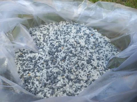 White and black urea in a plastic bag, Stock Photos