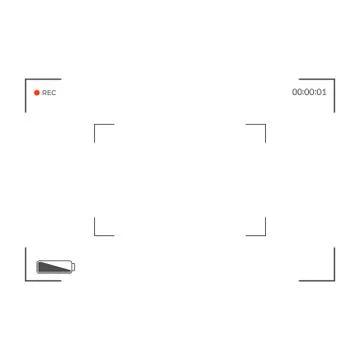 White and black viewfinder camera recording. Modern camera focusing screen. V Illustrazione stock