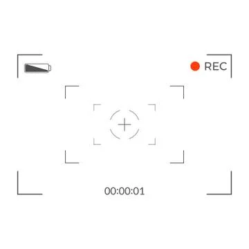 White and black viewfinder camera recording. Modern camera focusing screen Illustrazione stock