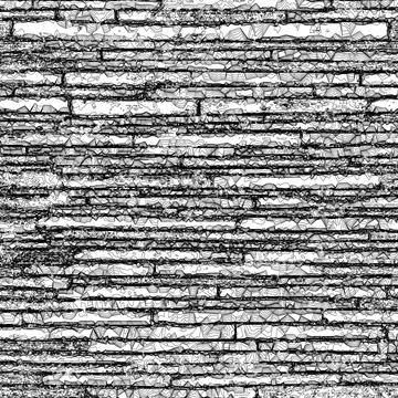 White and black wall brick background. Rustic blocks template. White wall grunge Illustrazione stock