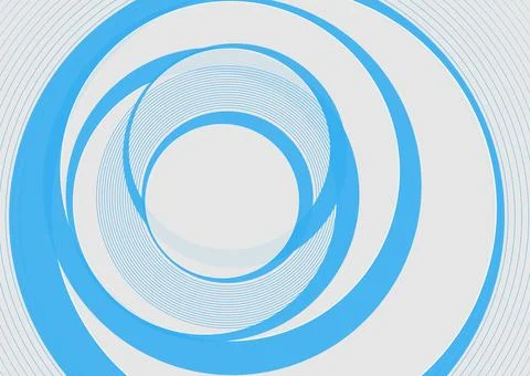 White and blue abstract geometric tech background with linear circles Stockillustratie