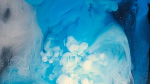 White and Blue abstract ink mixed in water. Stock Footage 100997989