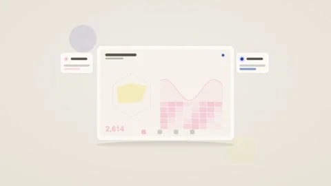 White and blue analytics dashboard flat design loop Видео 342629168