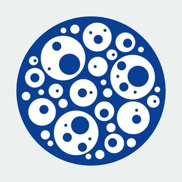 White and blue Circle pattern set in blue circle shape vector illustration イラスト素材