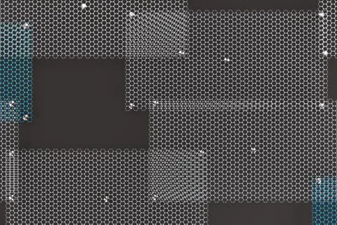 White and blue circular grates on dark grey background Ilustración de archivo