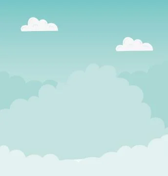 White and blue clouds background vector design Illustrazione stock