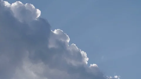 White and blue clouds on a blue sky Stock Footage 91914486