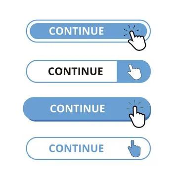 White and blue continue bar buttons isolated on a white background Stockillustratie