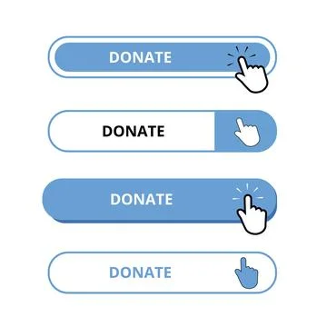 White and blue donate bar buttons isolated on a white background Stock Illustration