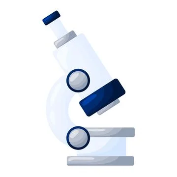 White and Blue Lab Microscope Illustration 스톡 일러스트