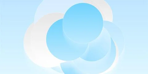 White and blue minimal circles abstract geometric tech background Stockillustratie