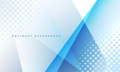 White and blue modern abstract background with geometric translucent shapes and Stock Illustration