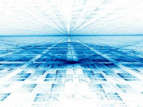White and blue perspective background -  digitally generated ima Stock Illustration