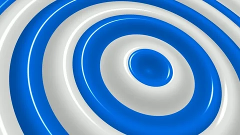 White and Blue Ring Waves, Background, Unique Design, Paints, Exclusive Stock Footage 303183377