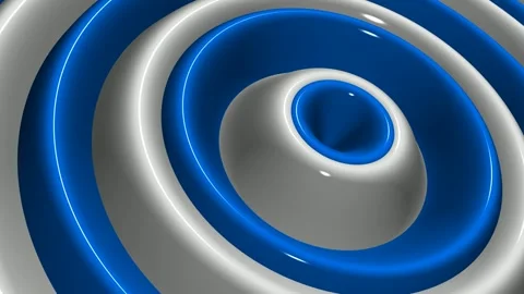White and Blue Ring Waves, Background, Unique Design, Exclusive, Paints Stock Footage 303183394