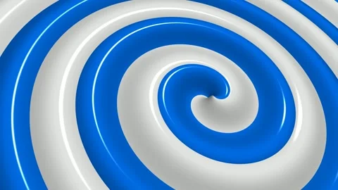 White and Blue Spiral Waves, Background, Unique Design, Paints, Exclusive Stock Footage 303183397