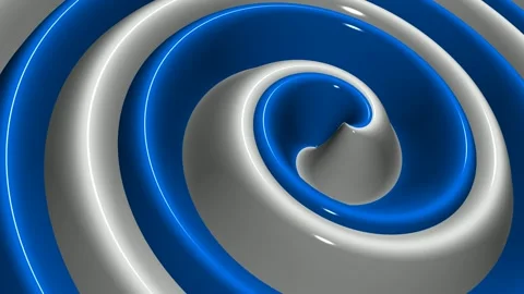 White and Blue Spiral Waves, Background, Unique Design, Exclusive, Paints Stock Footage 303183398