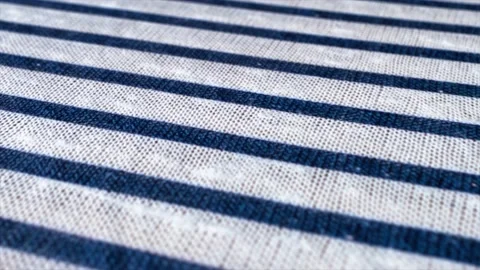 White and blue striped pattern texture background. Linen cotton macro shot, d Stock Footage 147224049