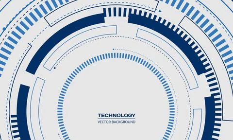 White and blue technology background with futuristic tuch circular elements. 스톡 일러스트