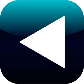 White and blue triangle icon or button for web or phone app Stock-Illustration