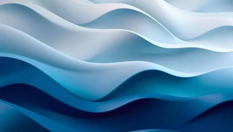 White and Blue Waves Background Simple Abstract 3D Background with White a... Stock Photos