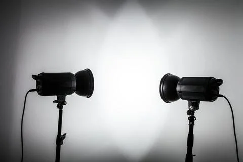 White and Bright Shape Created with Studio Light Flashes Stock Photos