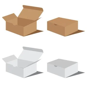 White and brown box packaging. Packaging Design. Stock Illustration