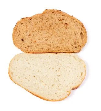 White and brown bread slice Stock Photos