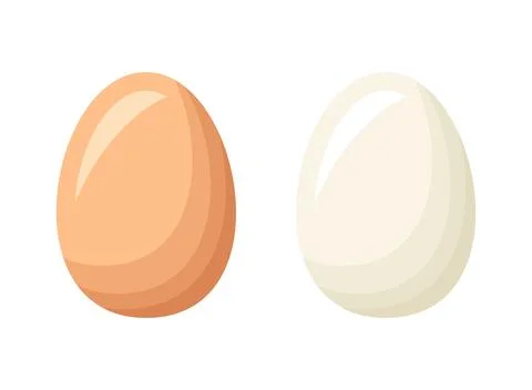 White and brown egg icon in flat style. Protein breakfast vector illustrati.. Stock Illustration