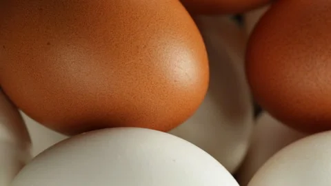White and brown eggs Stock Footage 87019206