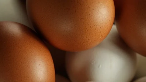 White and brown eggs Video stock 87871936