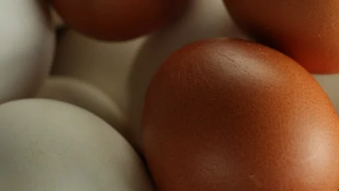 White and brown eggs 库存影片 90377524