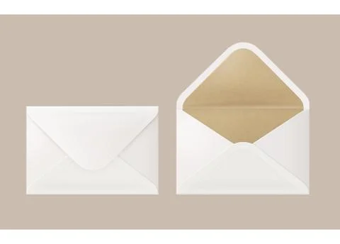 White and brown envelope by environmental materials for postage mail Stock Illustration