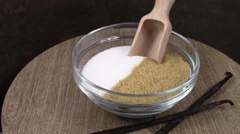 White and brown sugar Stock Footage 53749532