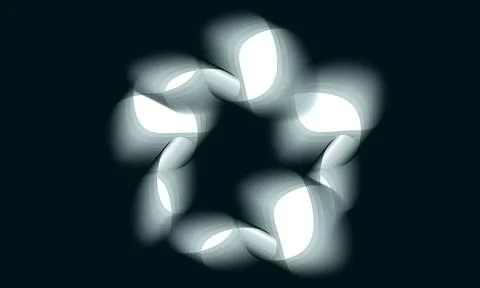 White and cyan ringed blur cylinder shapes 스톡 일러스트