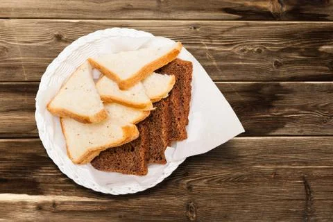 White and dark bread Stock Photos