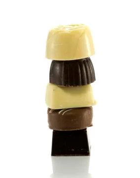 White and dark chocolade sweets Stock Photos