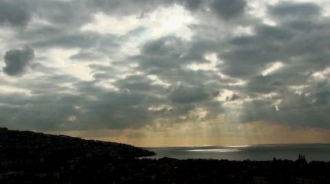 White and Dark Clouds and light streaks Video stock 58270547