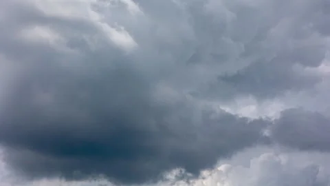 White and Dark Clouds Rolling Across Sky Creating Patterns 4K Timelapse Stock Footage 320722713