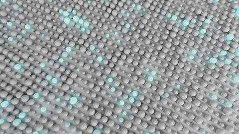 White and glowing spheres. View from above Stock Illustration