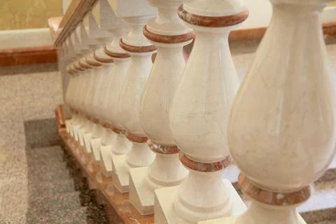 White and gold balustrade pattern Stock Photos