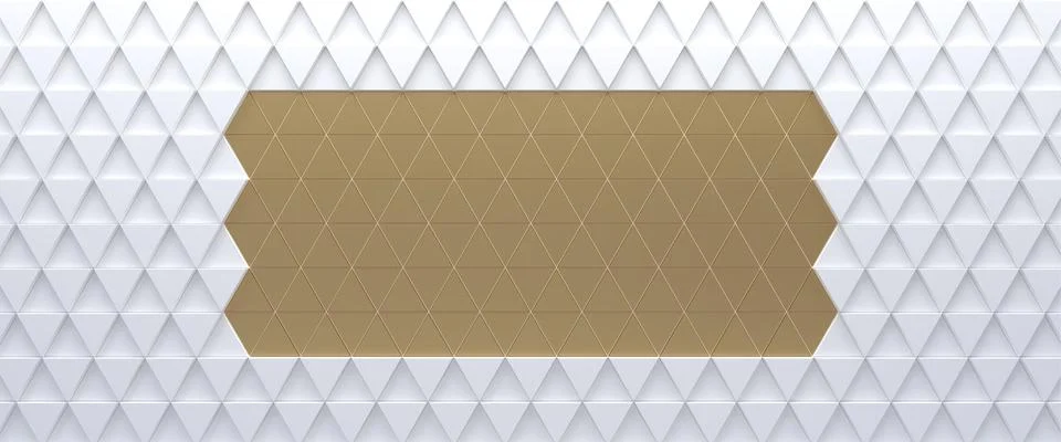 White and gold tiled triangular abstract background. Extruded triangles sur.. 스톡 일러스트