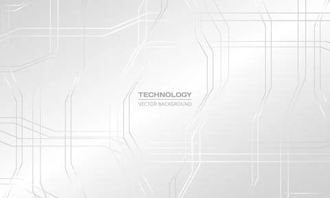 White and gray abstract sci-fi digital technology background concept with silver Stock Illustration