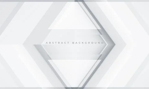 White and gray abstract technology background with 3D geometric rhombus frame. Stock Illustration