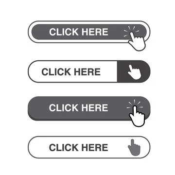 White and gray click here bar button on a white background with copy space Stock Illustration