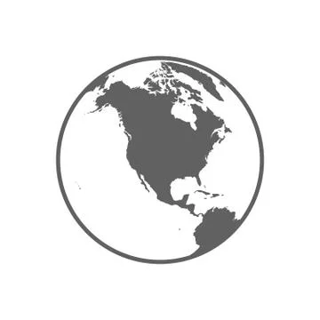 White and gray flat globe symbol vector illustration Stock Illustration
