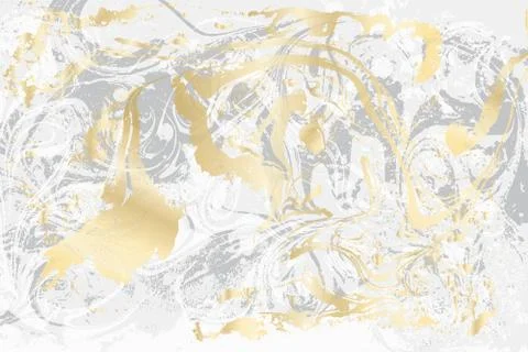 White and gray marble texture. Gold marbled pattern. Light vector surface. Illustrazione stock