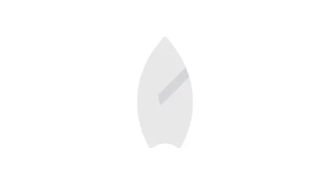 A white and gray surfboard featuring a prominent stripe across its length. 스톡 동영상 333607158